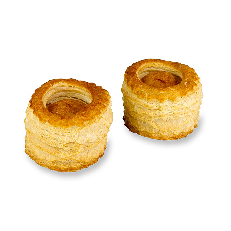 Tartes aux reines de pate feuilletee, Ø 6,5cm, HUG - 2,25 kg, 90 pieces - Papier carton