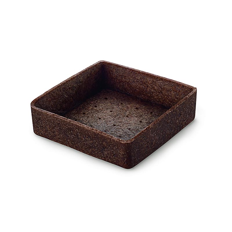Dessert - Tartelettes - Filigrano, square, 5.3 cm, H 1.8 cm, chocolate shortcrust pastry - 144 pieces - carton Dessert - Tartelettes - Filigrano, square, 5.3 cm, H 1.8 cm, chocolate shortcrust pastry - 144 pieces - carton