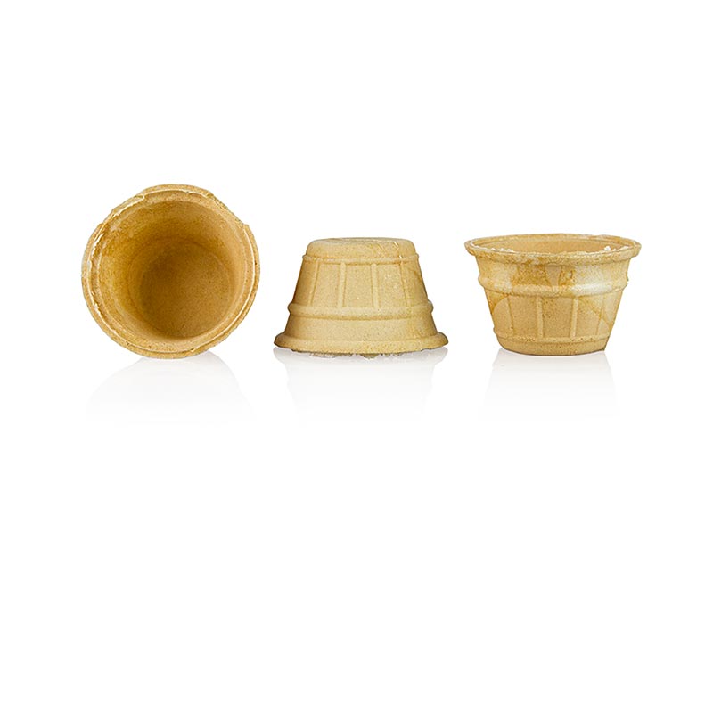 Portion waffle cup, Ø 27 / 40 x 27 mm, 22 ml - 2.9 kg, 1,380 pieces - Cardboard