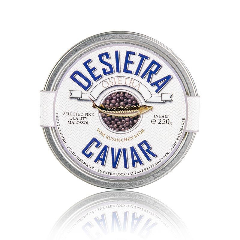 Desietra Osietra Caviar Acipenser gueldenstaedtii, Akvakultur Tyskland - 250 g - kan