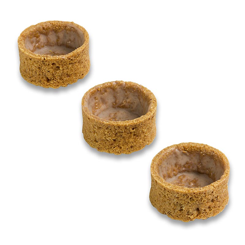 Dessert tartlets made from graham crackers, coated, Ø 35 x 17 mm h - 1.05 kg, 210 pc - carton