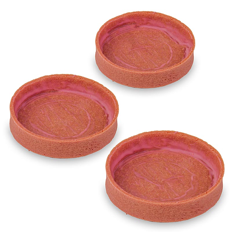 Dessert-Tartelettes Erdbeere, gecoated, Ø 80 x 17 mm h - 1,04 kg, 45 Stück - Karton