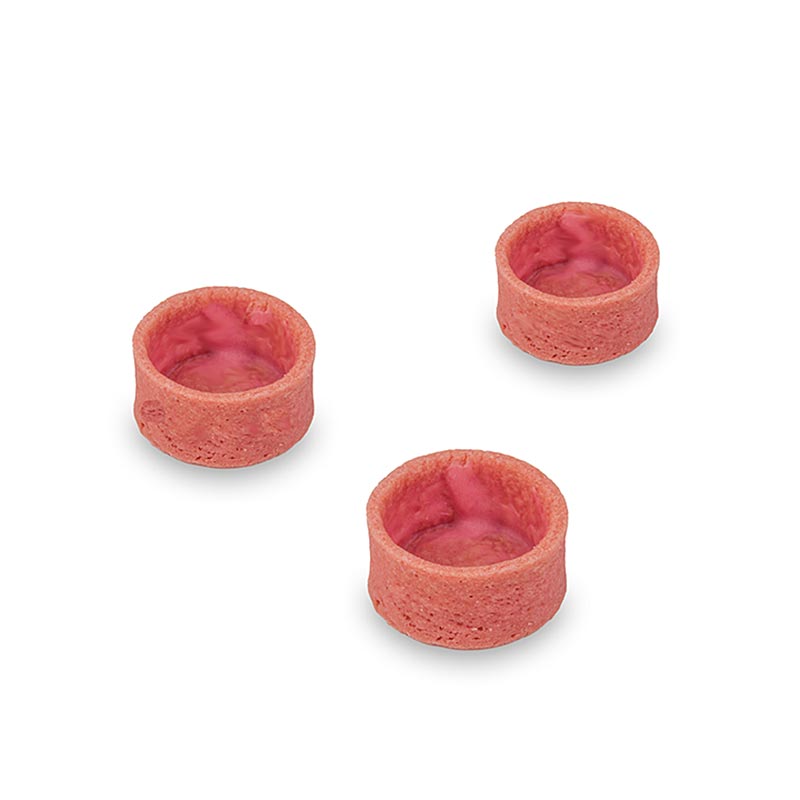 Strawberry dessert tartlets, coated, Ø 35 x 17 mm h - 1.05 kg, 210 pcs - carton