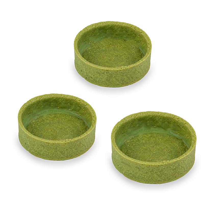 Dessert tartlets green tea, coated, Ø 55 x 17 mm h - 1 kg, 100 pcs - carton