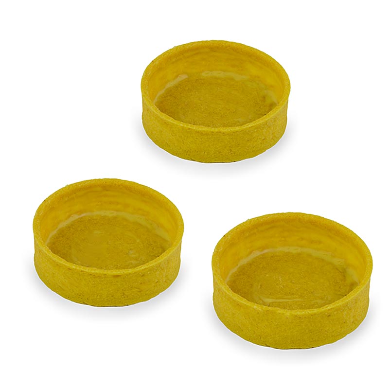 Citrondesserttarteletter, overtrukket, Ø 55 x 17 mm h - 1 kg, 100 stk - karton