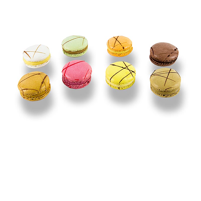 La Rose Noire - Macarons Mischung, gefüllt, 8 Sorten, Ø 40 mm - 1,08 kg, 72 St - Karton La Rose Noire - Macarons Mischung, gefüllt, 8 Sorten, Ø 40 mm - 1,08 kg, 72 St - Karton