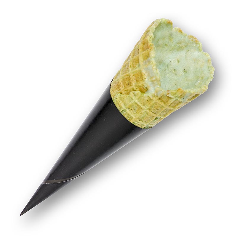 Waffel Hörnchen Basilikum, gecoated, Ø30x80mm h - 400 g, 72 St - Karton Waffel Hörnchen Basilikum, gecoated, Ø30x80mm h - 400 g, 72 St - Karton