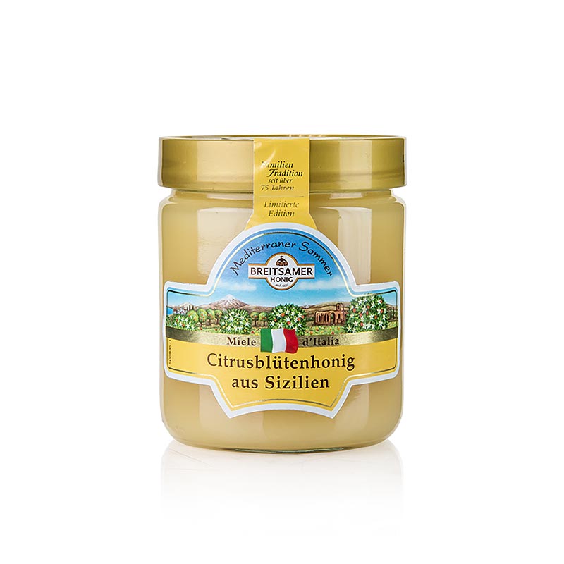 Broad honey Mediterranean summer, citrus blossom from Sicily - 500 g - Glass