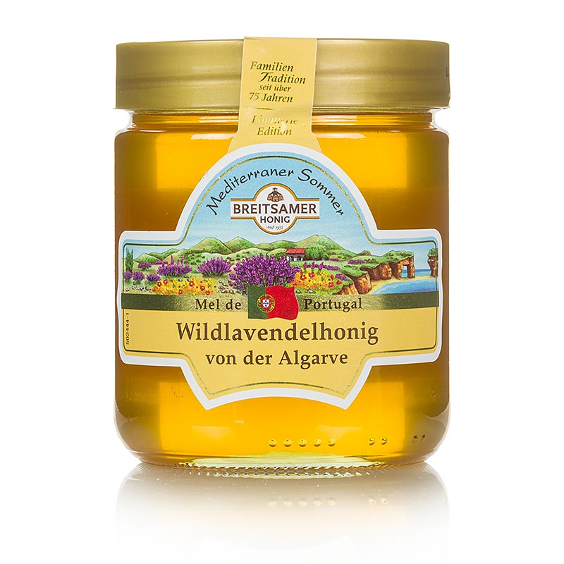 Breitsamer Honig Mediterraner Sommer, Wildlavendel von der Algarve - 500 g - Glas