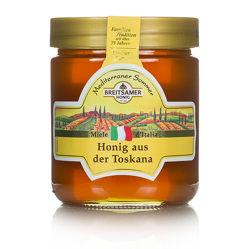 Large miel d`été méditerranéen, Toscane - 500 g - verre