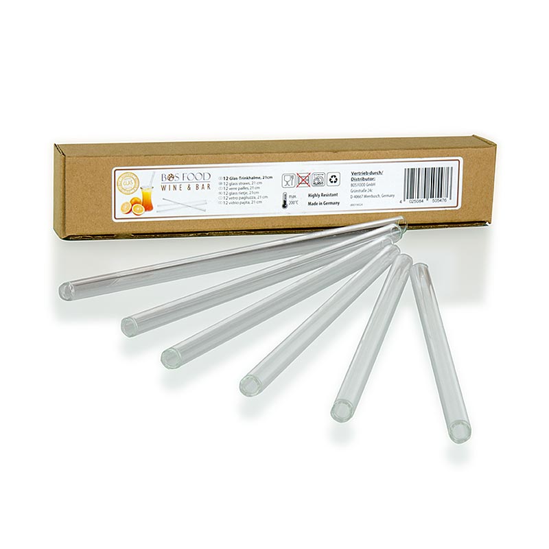 Glas-Trinkhalm, 21cm (Wine & Bar Edition) - 12 St - Karton Glas-Trinkhalm, 21cm (Wine & Bar Edition) - 12 St - Karton
