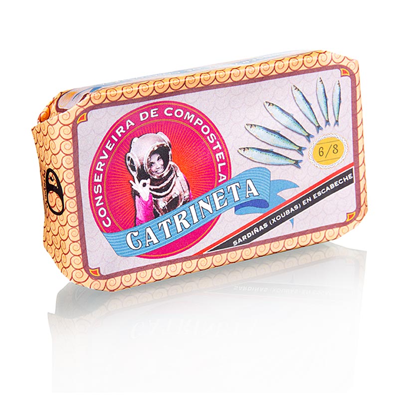 Sardines, whole, in Escabeche sauce, 6-8 pieces, Catrineta - 81 g - can