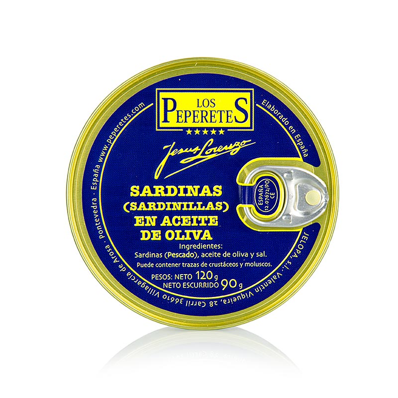 Sardinillas, hovedløse, i olivenolie, Los Peperetes - der er ikke noget bedre! - 120 g - kan