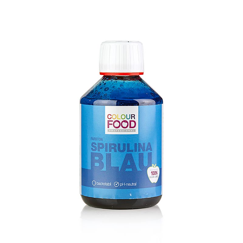 ColourFood Lebensmittelfarbe - Spirulina Blau, flüssig, wasserlöslich, vegan - 250 g - Pe-flasche