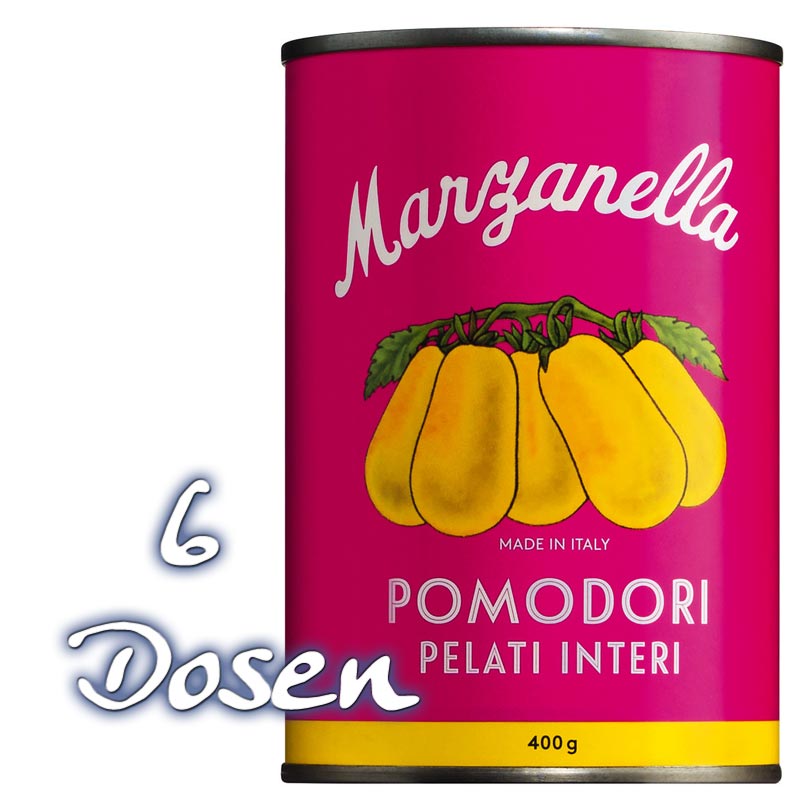 Gelbe Tomaten, ganz & geschält, Pomodori pelati gialli, Il pomodoro piu buono, aus Kampanien / Italien, 6 Dosen mit 8 % Preisvorteil - 6 x 400 g - Dose Gelbe Tomaten, ganz & geschält, Pomodori pelati gialli, Il pomodoro piu buono, aus Kampanien / Italien, 6 Dosen mit 8 % Preisvorteil - 6 x 400 g - Dose