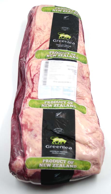 Roastbiff uden kæde / Striploin, oksekød, kød, Greenlea fra New Zealand - ca 4,5 kg / 1 stk - vakuum