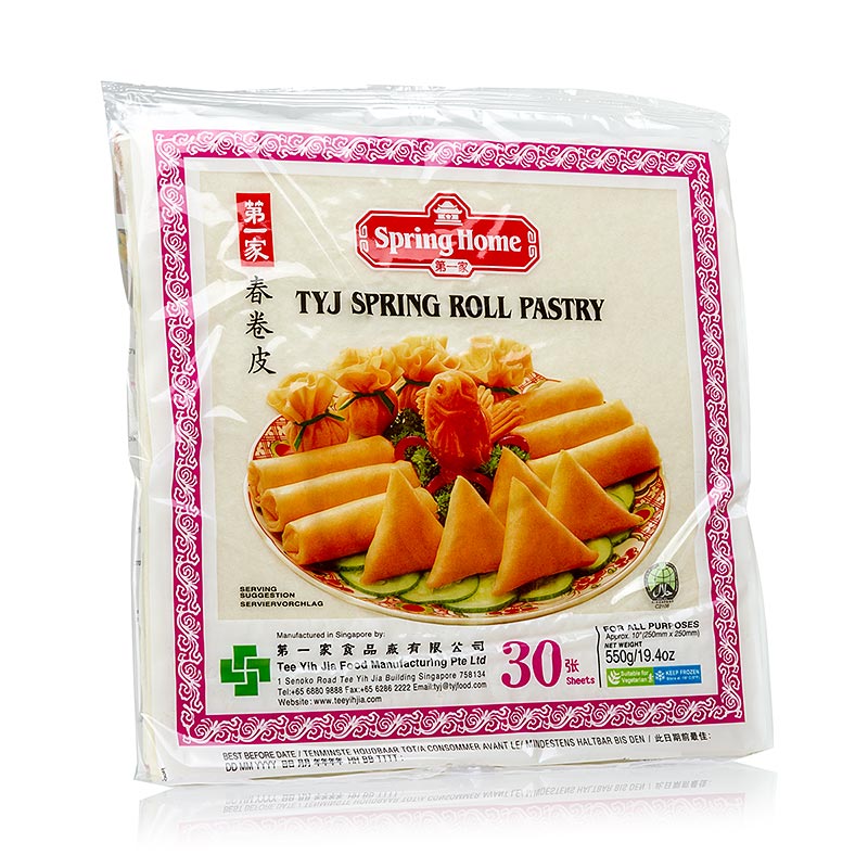 Spring roll dough, 25 x 25 cm - 500 g, 30 sheets - bag