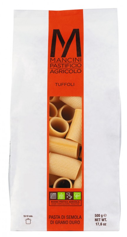 Tuffoli, Hartweizengrießnudeln, großformatig, Pasta Mancini - 500 g - Packung