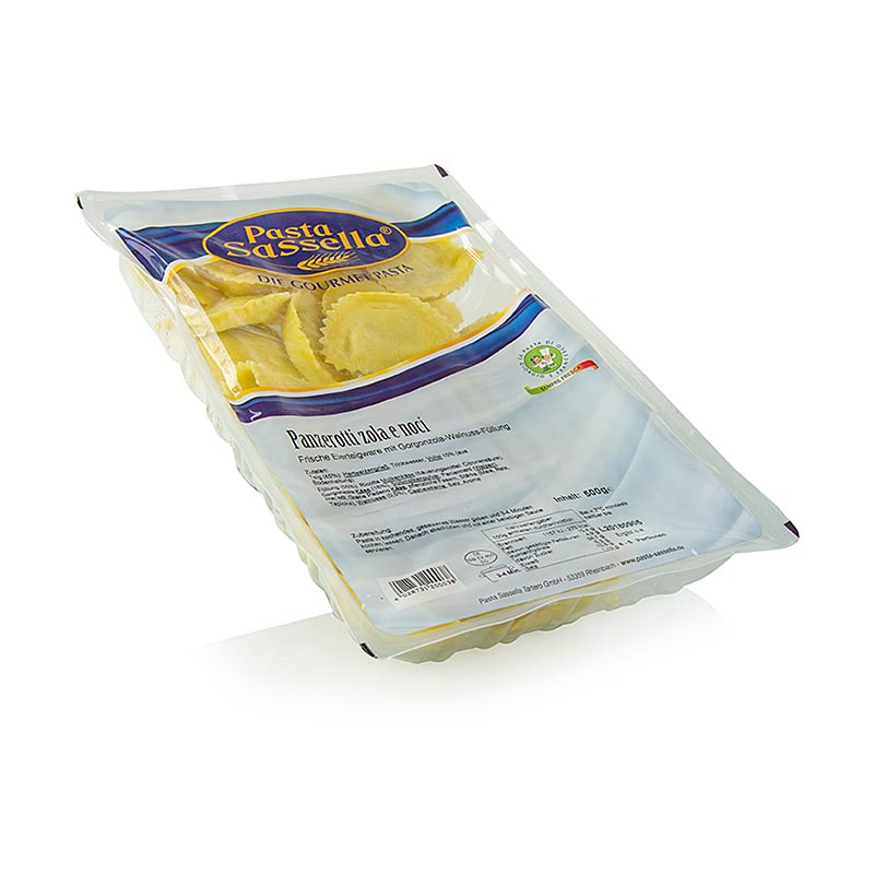 Fresh ravioli / Panzerotti with gorgonzola and walnut filling, pasta Sassella - 500 g - bag