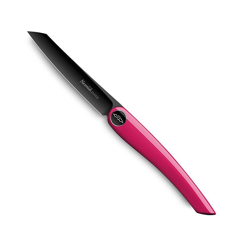 Nesmuk Janus foldende kniv (Folder), 202mm (115mm lukket), rosa klaverlak - 1 stk - kasse