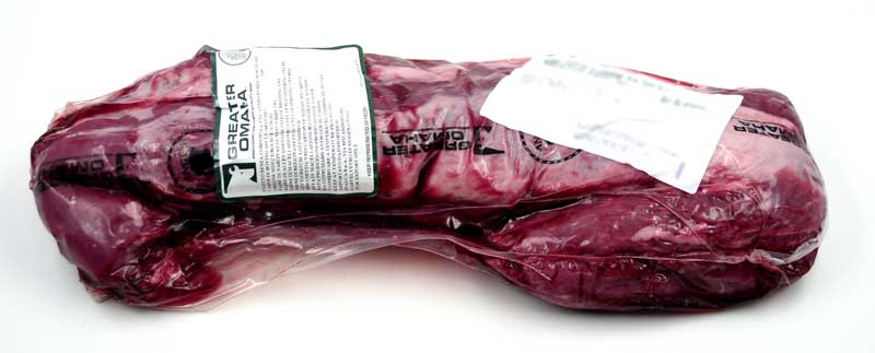 Filet de boeuf US Prime sans chaîne, viande de boeuf, viande, plus gros emballeurs d`Omaha du Nebraska - environ 2,4 kg - vide