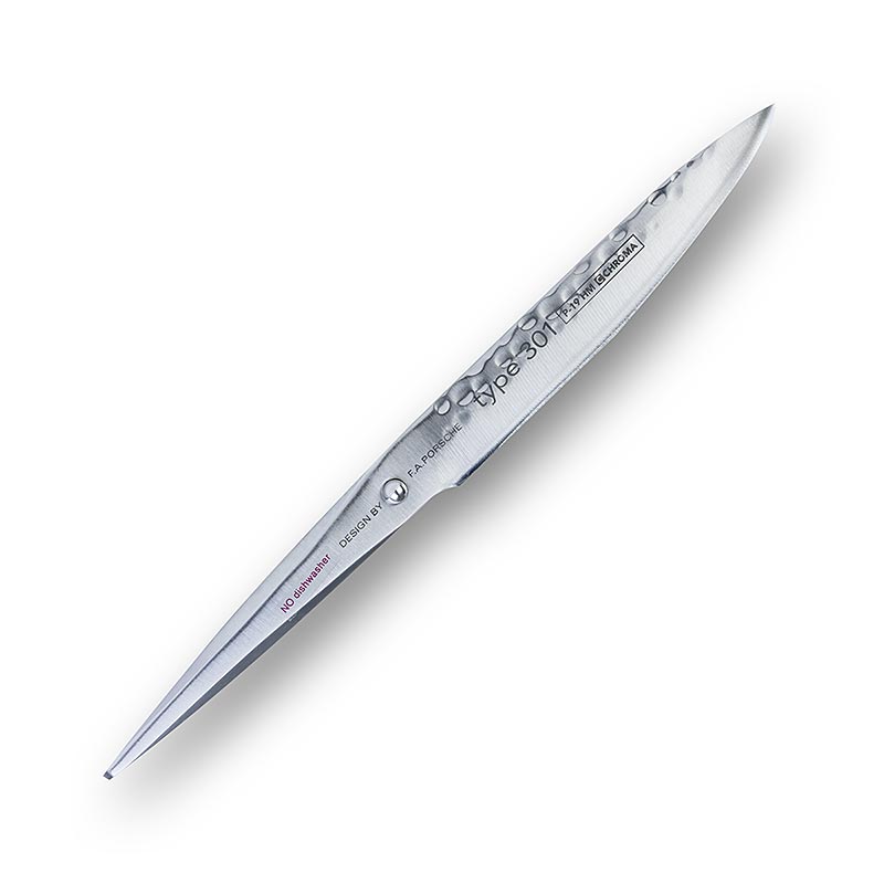 Chroma type 301 P-19 HM Kleines Universalmesser Hammerschlag, 12 cm - Design by F.A. Porsche - 1 Stück - Holzkiste Chroma type 301 P-19 HM Kleines Universalmesser Hammerschlag, 12 cm - Design by F.A. Porsche - 1 Stück - Holzkiste