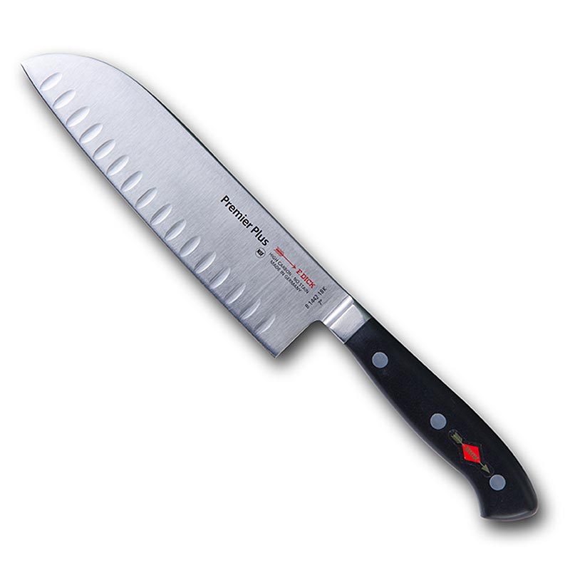 Serie Premier Plus Santoku Messer mit Kullenschliff, 18cm, DICK - 1 Stück - 