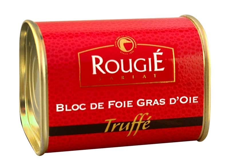 Bloc de foie d`oie, 3% truffe, foie gras, trapèze, rougie - 145 g - boîte