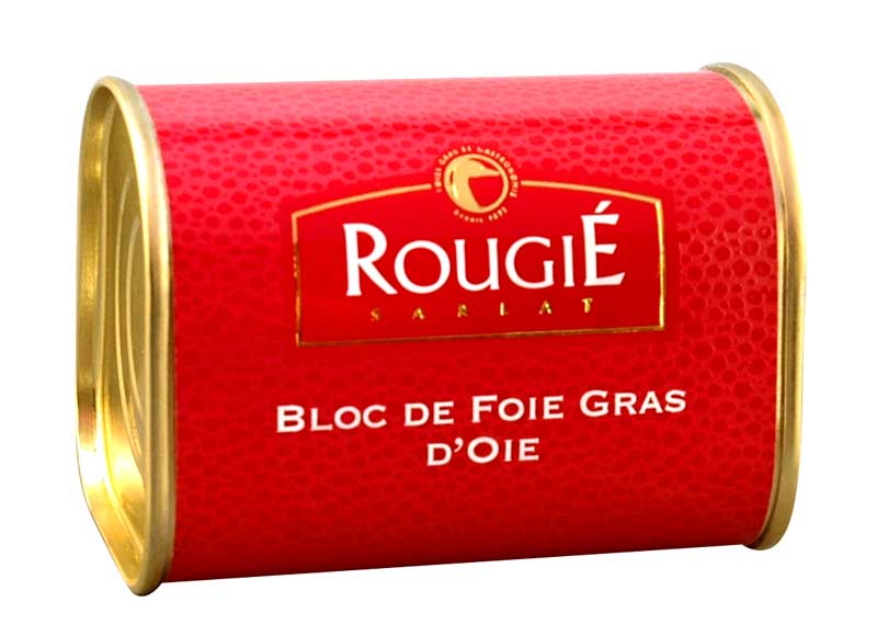 Gänsestopfleberblock, Foie Gras, Trapez, Halbkonserve, Rougie - 145 g - Dose