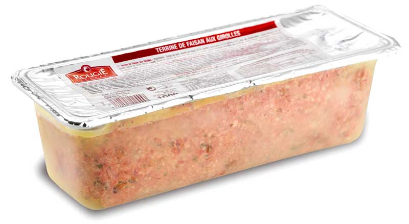 Terrine af fasaner, med kantareller, rougie - 1 kg - Skrael