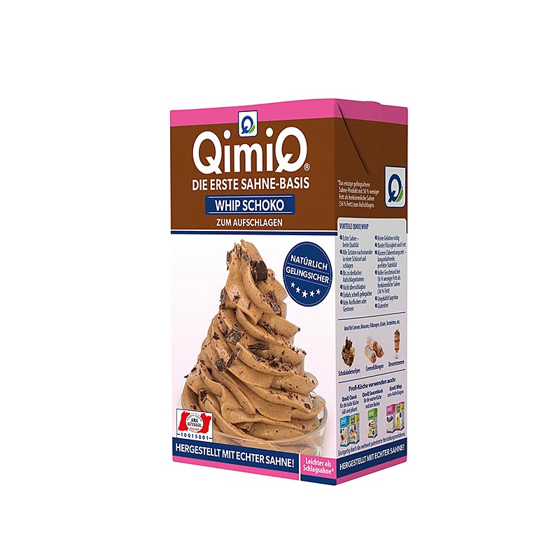 QimiQ Whip Chocolate, koude slagroomdessert, 16% vet - 250 g - Tetra