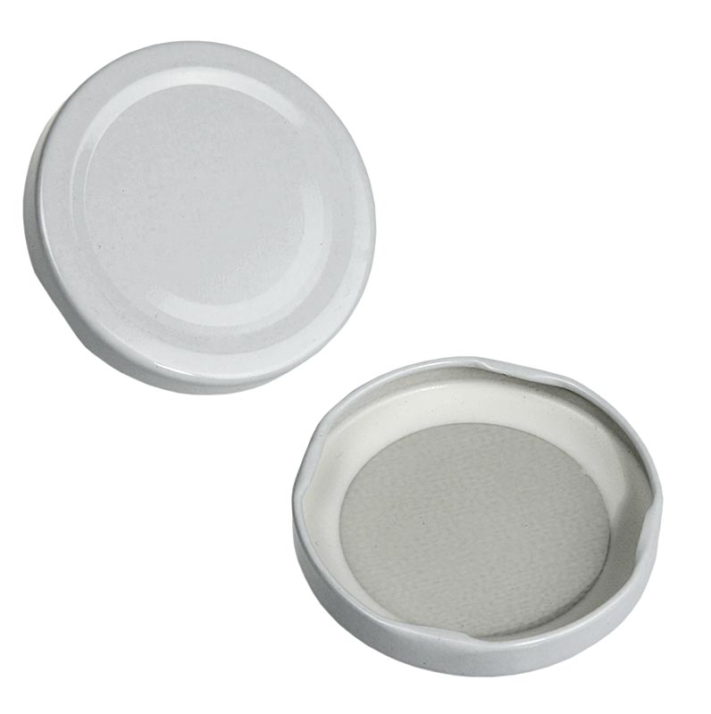 Couvercle, blanc, pour pots ronds et hexagonaux, 43 mm, 45 / 47 / 53 ml - 1 pc - en vrac