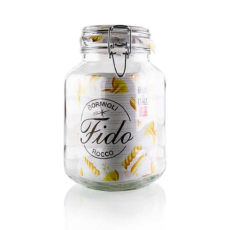 Trådbue glas - Fido, 2 l, firkantet - 1 styk - løs Trådbue glas - Fido, 2 l, firkantet - 1 styk - løs