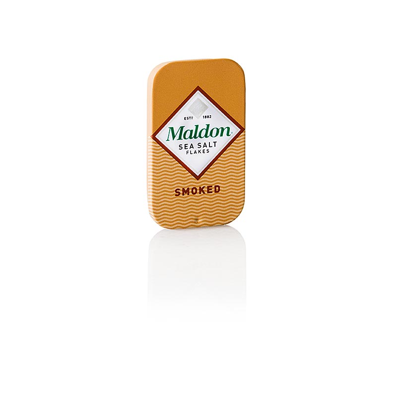 Maldon Sea Salt Flakes, smoked, sea salt from England - 7 g - can Maldon Sea Salt Flakes, smoked, sea salt from England - 7 g - can