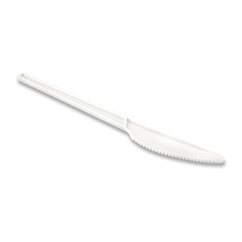 Couteau jetable Naturesse, blanc, en CPLA, 16,8 cm - 50 heures - pack