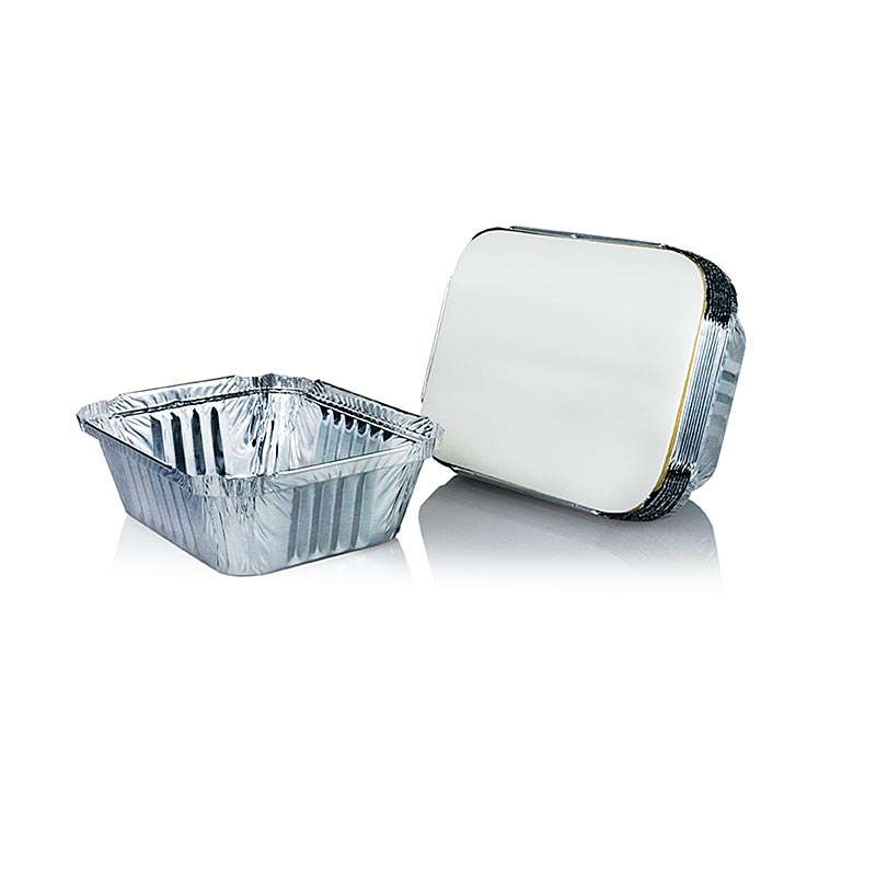 Disposable aluminum bowls, incl. Lid, 11.4 x 14 x 4.2 cm, 500 ml