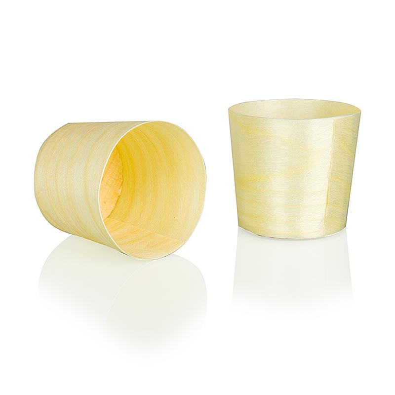 Disposable wooden timbale (cup), Ø 4.5 cm, 4.5 cm high (do not hold any liquid) - 50 hours - bag