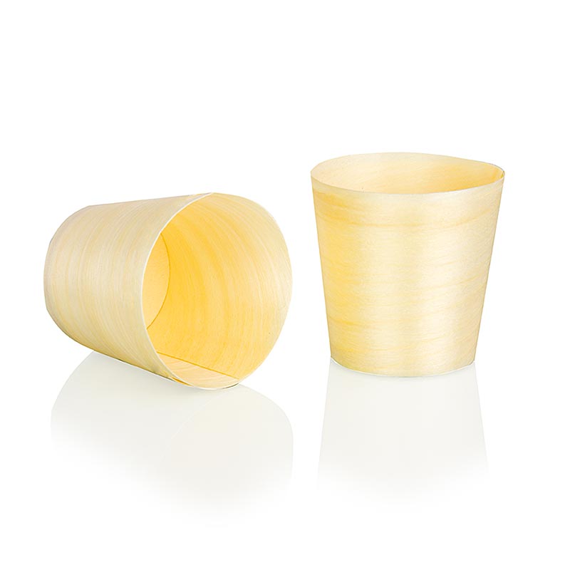 Timbale en bois à usage unique (tasse), Ø 5,5 cm, 6 cm de hauteur (ne contient aucun liquide) - 50 heures - sac