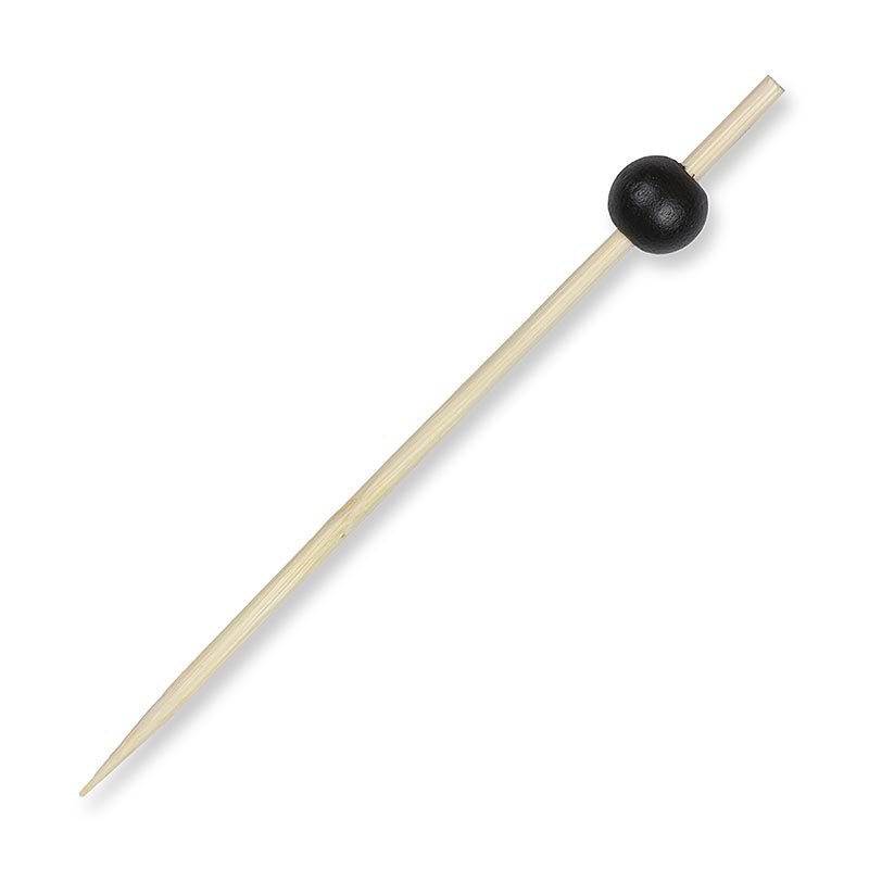 Bambus-Spieße, mit schwarzer Kugel, 12,5 cm - 100 St - Beutel Bambus-Spieße, mit schwarzer Kugel, 12,5 cm - 100 St - Beutel