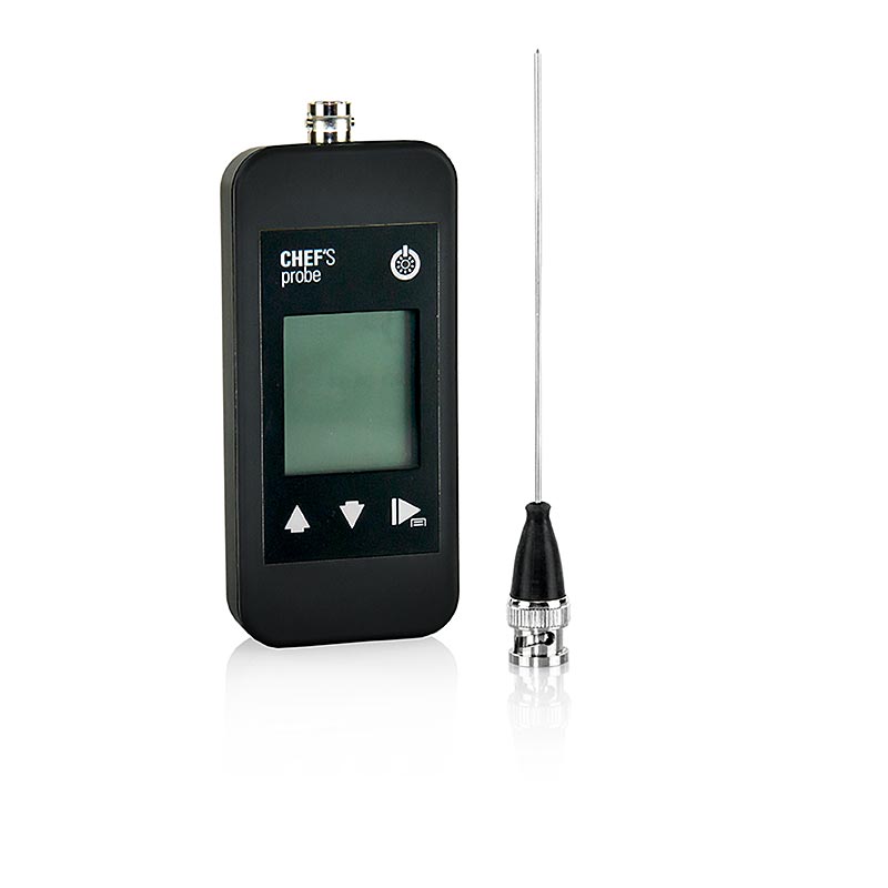 Chef`s Probe Thermometer with digital display, insertion probe, 1.5mm, black - 1 piece - Cardboard Chef`s Probe Thermometer with digital display, insertion probe, 1.5mm, black - 1 piece - Cardboard