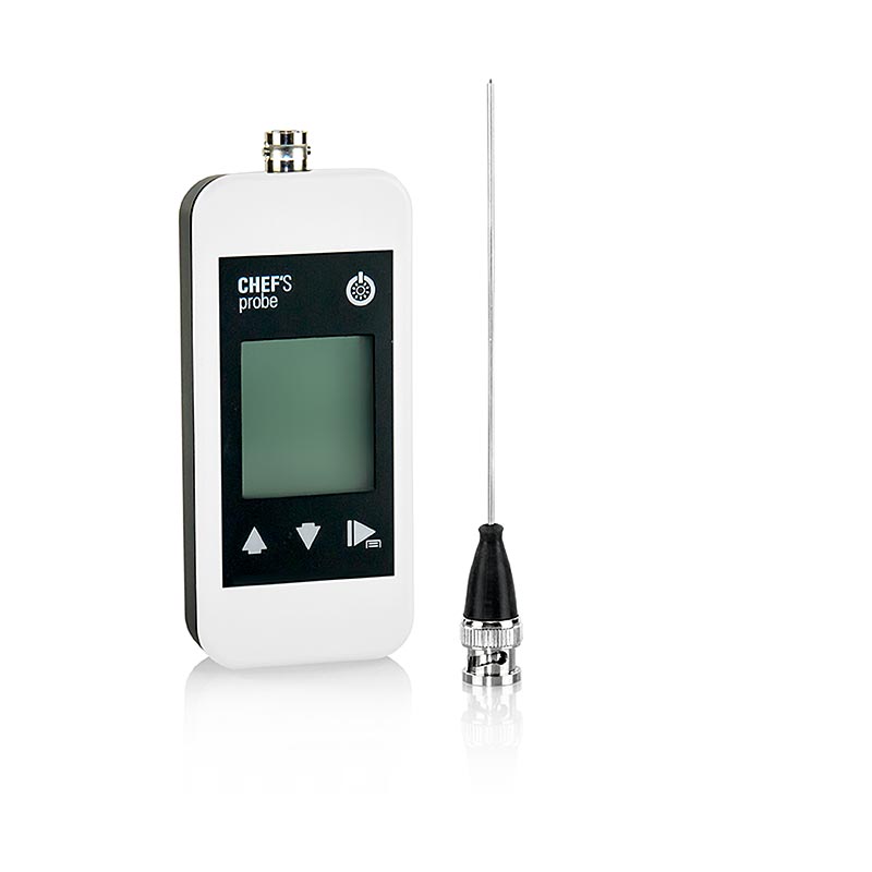 Chef`s Probe Thermometer with digital display, insertion probe, 1.5mm, white - 1 piece - Cardboard Chef`s Probe Thermometer with digital display, insertion probe, 1.5mm, white - 1 piece - Cardboard