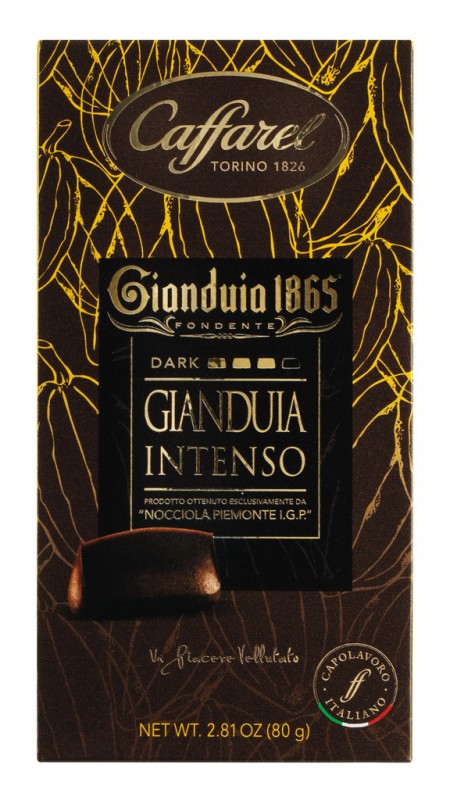 Tavolette al cioccolato fondente gianduia, dark chocolate with gianduia, display, caffarel - 8 x 80g - display