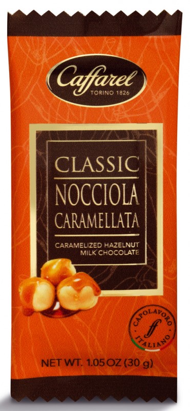 Tavolette al ciocc. nocciola caramellata,mini esp., Vollmilchschok. karamellisierte Haselnüsse, mini, Caffarel - 8 x 30 g - Display Tavolette al ciocc. nocciola caramellata,mini esp., Vollmilchschok. karamellisierte Haselnüsse, mini, Caffarel - 8 x 30 g - Display