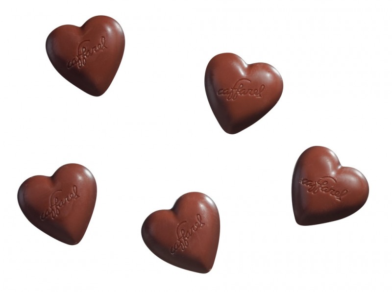 Cuoricini di cioccolato al latte, sfusi, milk chocolate hearts, small, loose, caffarel - 1,000 g - kg