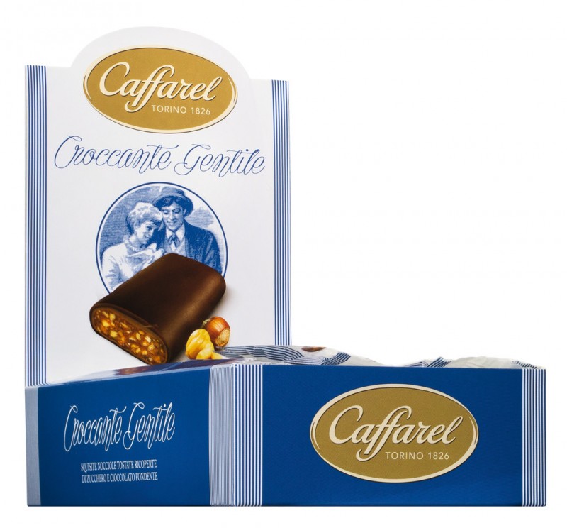 Croccante gentile, espositore, Zartibtter-Haselnuss-Krokantriegel, Display, Caffarel - 24 x 16 g - Display