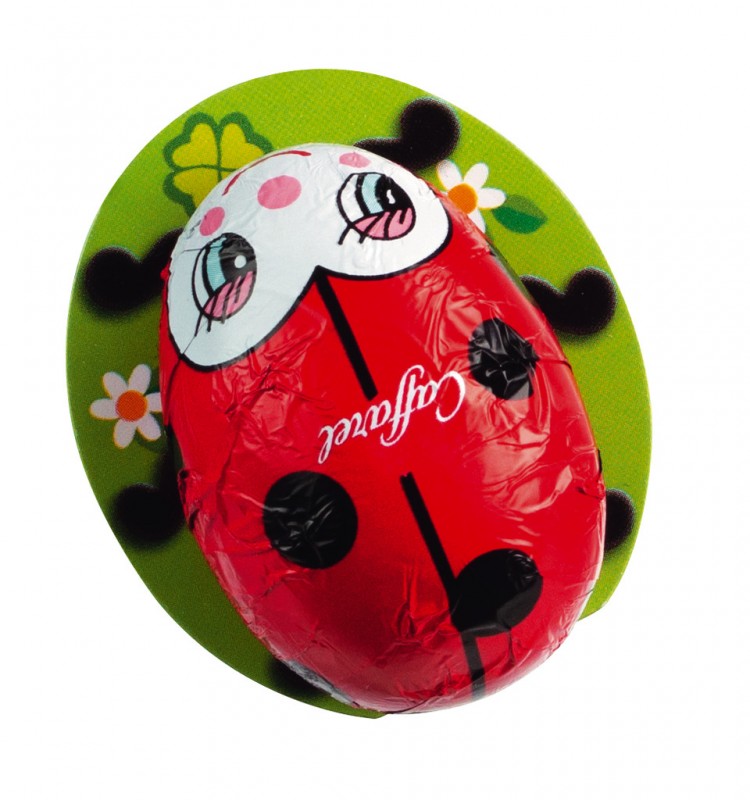 Allegri animaletti di cioccolato, le coccinelle, ladybug made of milk chocolate, display, caffarel - 48 x 10 g - display