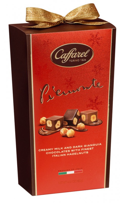 Haselnuss-Pralinen mit Gianduia sort., Packung, Red Piemonte Assorted Ballotin, Caffarel - 180 g - Packung Haselnuss-Pralinen mit Gianduia sort., Packung, Red Piemonte Assorted Ballotin, Caffarel - 180 g - Packung
