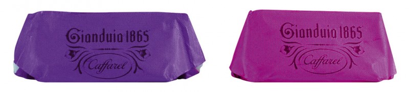 Gianduiotti classici colorati, sfusi, hazelnut nougat chocolates packed in different colors, loose, caffarel - 1,000 g - bag Gianduiotti classici colorati, sfusi, hazelnut nougat chocolates packed in different colors, loose, caffarel - 1,000 g - bag