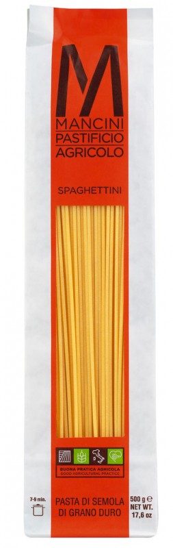 Spaghettini, pates a la semoule de ble dur, pates mancini - 500g - paquet