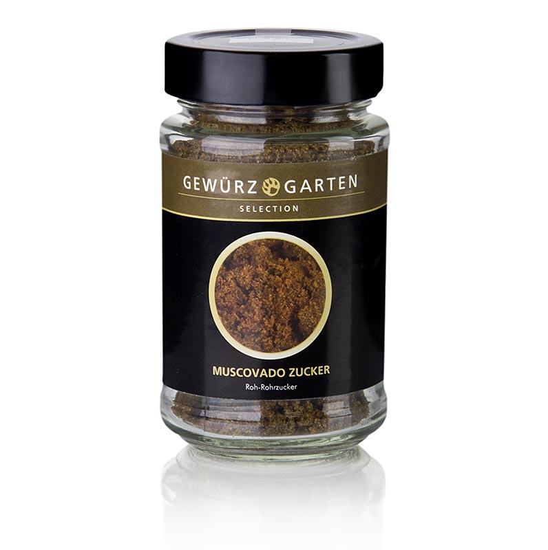 Spice Garden Muscovado sugar, raw cane sugar with caramel and malt notes - 160 g - Glass